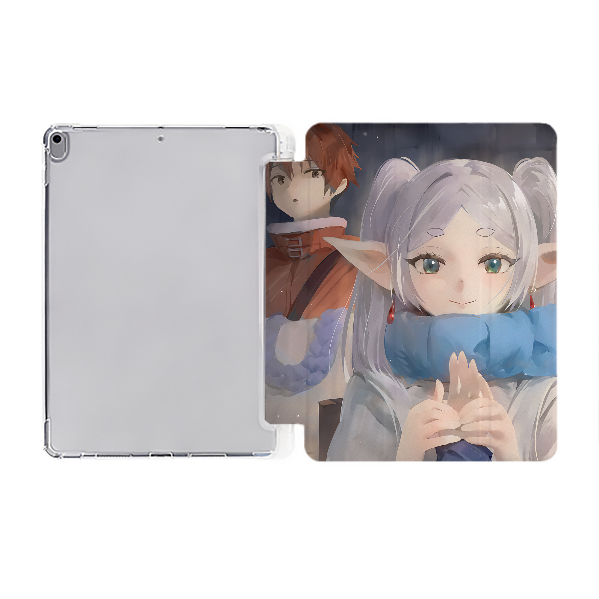 （画像用） 葬送のフリーレン Frieren IPad ケース ペン収納付き 三つ折りスタンド PUレザー×シリコン 対応機種9.5/10.5/10.9インチ
